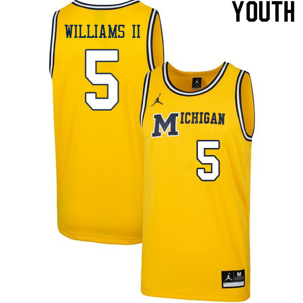 Youth #5 Terrance Williams II Michigan Wolverines College Basketball Jerseys Sale-Retro